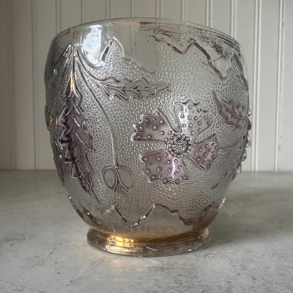 EAPG Delaware Spooner Celery Jar w/Gold & Cranberry UV Glows c.1890 US Glass Co